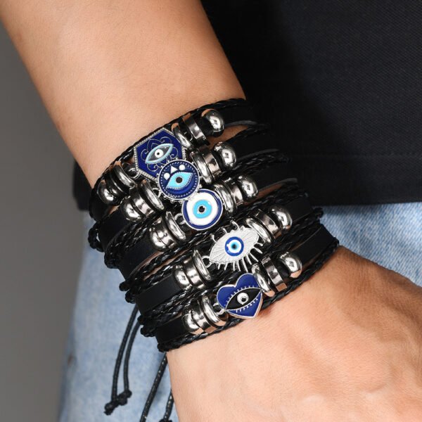 Evil Eye Multi-Layer Leather Bracelet