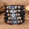Evil Eye Multi-Layer Leather Bracelet