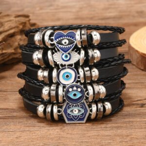 O1CN01Rul9eg1KoghZp0Ep5_!!2215615901211-0-cib Evil Eye Multi-Layer Leather Bracelet
