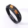Tiger Eye Woven Leather Bracelet