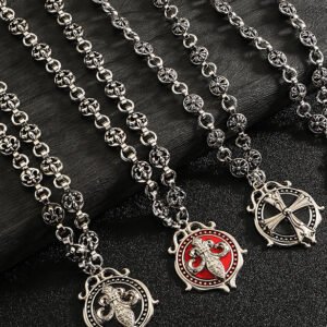 O1CN011tRBnn27PQ4bjAf2K_2209233257789-0-cib.jpg Gothic fleur-de-lis cross enamel pendant necklace