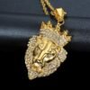 O1CN012kMA3T1xBXccWFUKt_2205744546405-0-cib.jpg Crown Lion Head Pendant Necklace