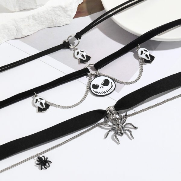 Skull, Pumpkin & Spider Necklace