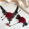 O1CN01582X2a24OYW0hitxy_964667381-0-cib.jpg Black & Red Rose Lace Set