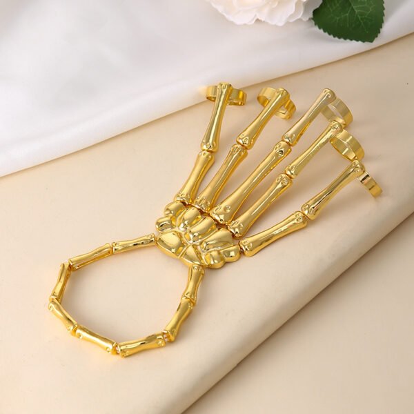 Skeleton Hand Chain Bracelet & Ring