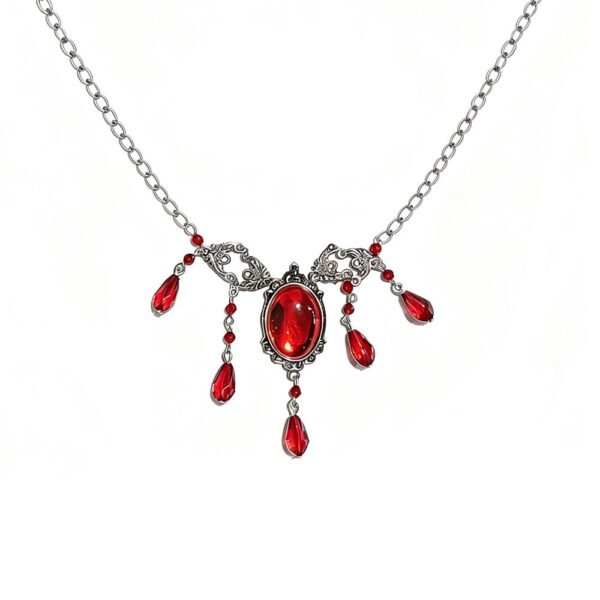 Red Teardrop Gothic Necklace