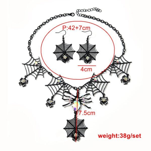 Rhinestone Spiderweb Jewellery Set