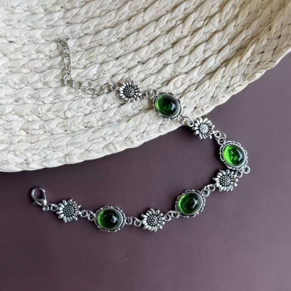 O1CN01MHncHF1bHZbS8ADTd_2220389083440-0-cib.jpg Green Gemstone Sunflower Bracelet