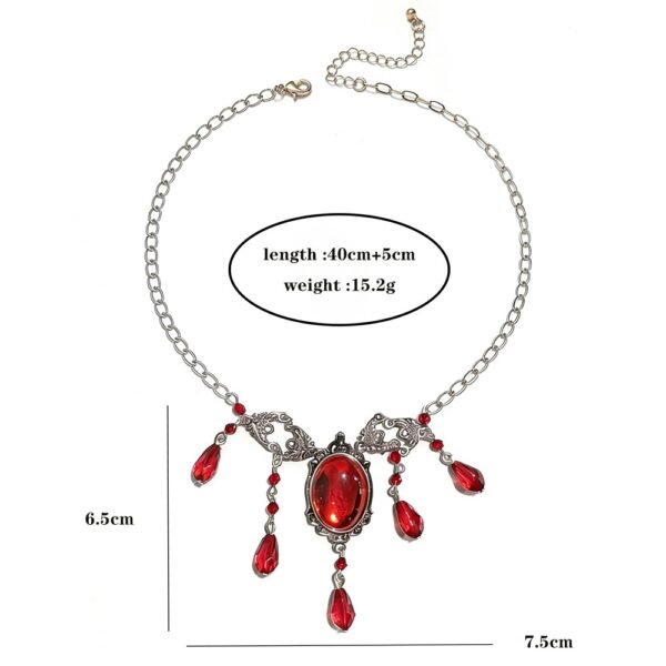 Red Teardrop Gothic Necklace