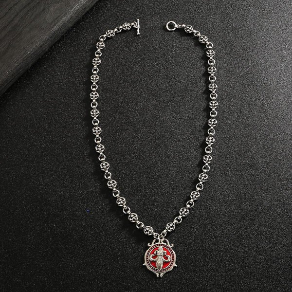 O1CN01VIoXlp27PQ4bYGQe8_2209233257789-0-cib.jpg Gothic Cross Fleur-de-lis Enamel Pendant Necklace