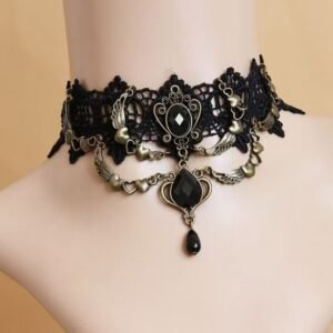 O1CN01ZyjCfO26FVuJypSgd_2216467957632-0-cib.jpg Black Lace Heart Crystal Choker