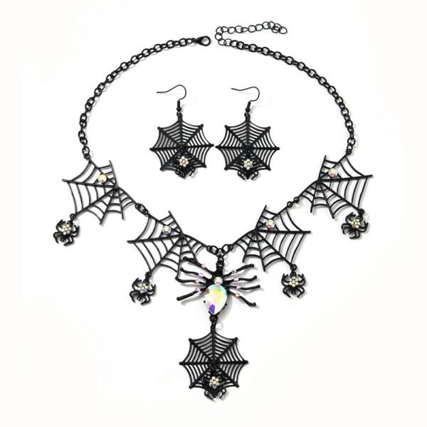 Rhinestone Spiderweb Jewellery Set