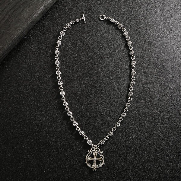 O1CN01dhfqP327PQ4b2jzVH_2209233257789-0-cib.jpg Gothic Cross Fleur-de-lis Enamel Pendant Necklace