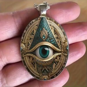 Silver Mosaic Evil Eye Necklace