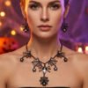 Rhinestone Spiderweb Jewellery Set