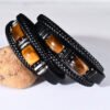 Tiger Eye Woven Leather Bracelet