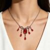 Red Teardrop Gothic Necklace