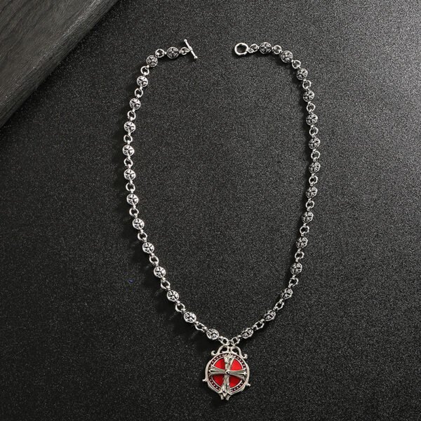 O1CN01lOT9cs27PQ4brDPwD_2209233257789-0-cib.jpg Gothic Cross Fleur-de-lis Enamel Pendant Necklace