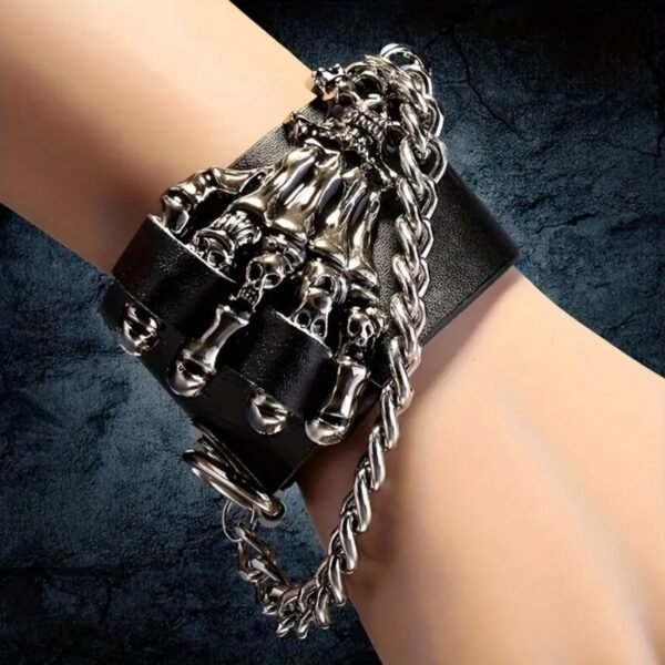 Gothic Skull Claw Chain Bracelet