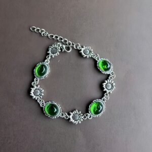 O1CN01xTZjRb1bHZbRjM8Qd_2220389083440-0-cib.jpg Green Gemstone Sunflower Bracelet