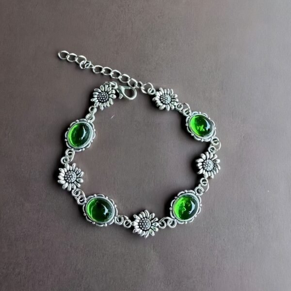 O1CN01xTZjRb1bHZbRjM8Qd_2220389083440-0-cib.jpg Green Gemstone Sunflower Bracelet