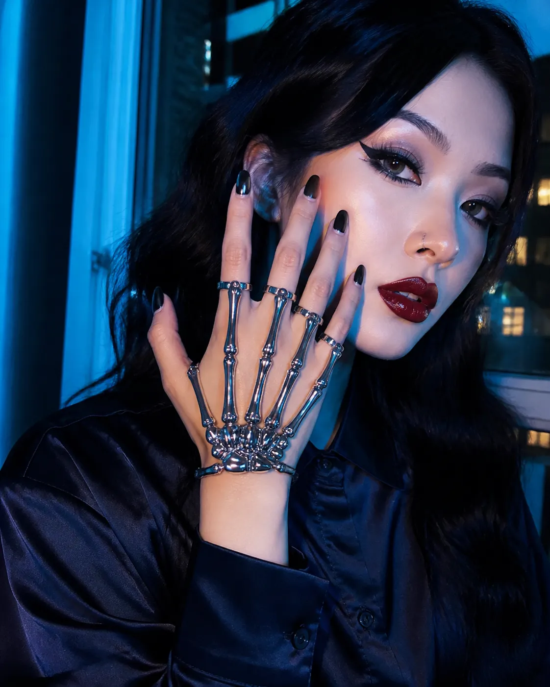 Skeleton Hand Chain Bracelet and Ring styling inspiration