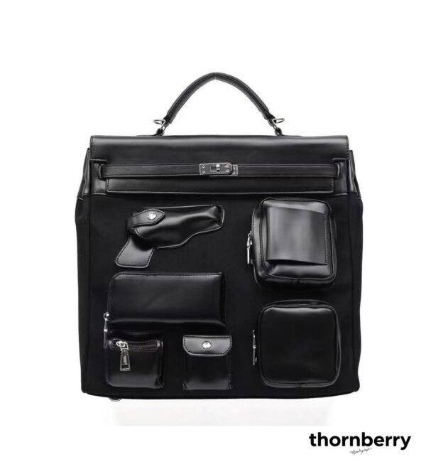 tb-bag-001-12 Multi-Pocket Canvas Convertible Backpack