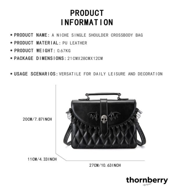 Gothic Lolita Skull Bat Lace Ita Messenger Bag