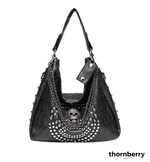 tb-bag-005-02 Studded Skull Punk Tote Bag