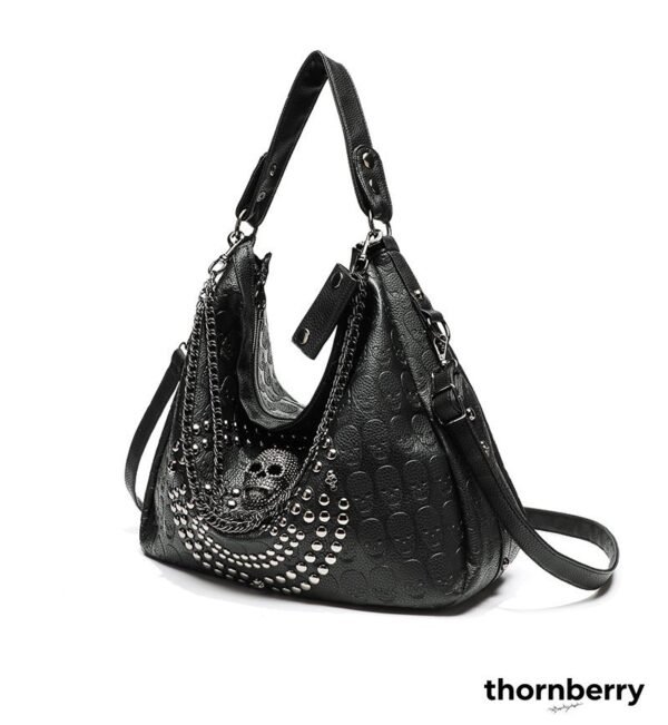 tb-bag-005-05 Studded Skull Punk Tote Bag