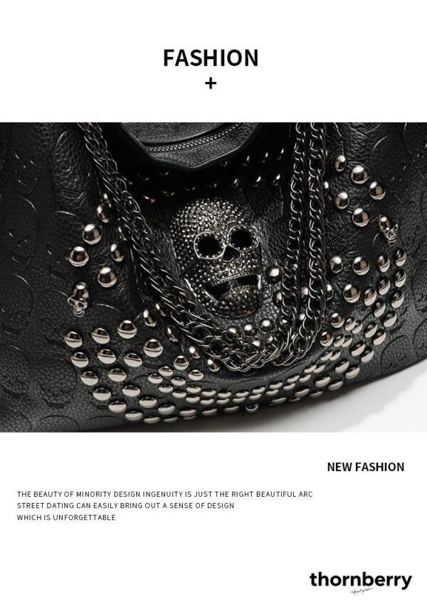 tb-bag-005-10 Studded Skull Punk Tote Bag