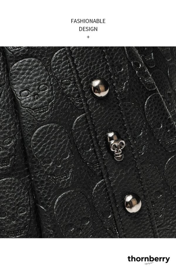 tb-bag-005-11 Studded Skull Punk Tote Bag