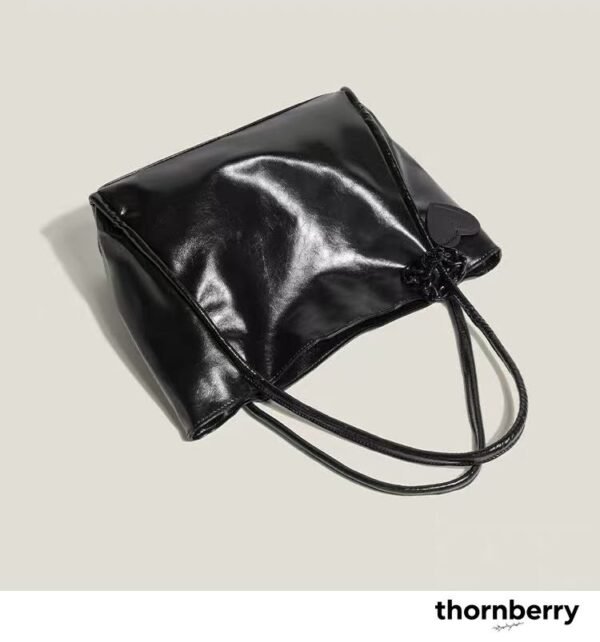 tb-bag-009-02 Dark Cupid Heart Charm Tote Bag
