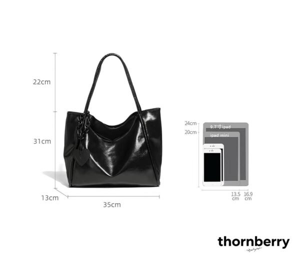 tb-bag-009-06 Dark Cupid Heart Charm Tote Bag