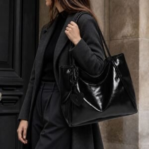 Dark Cupid Heart Charm Tote Bag
