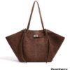 Vintage Suede Brown Shoulder Bag – detail view 2