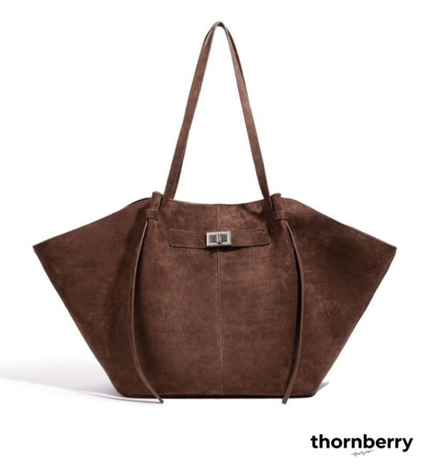 Vintage Suede Brown Shoulder Bag – detail view 2