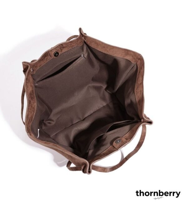 Vintage Suede Brown Shoulder Bag – detail view 4