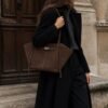 Vintage Suede Brown Shoulder Bag