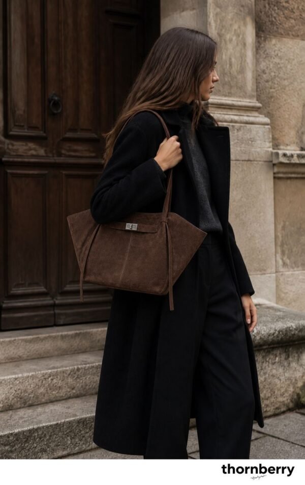 Vintage Suede Brown Shoulder Bag