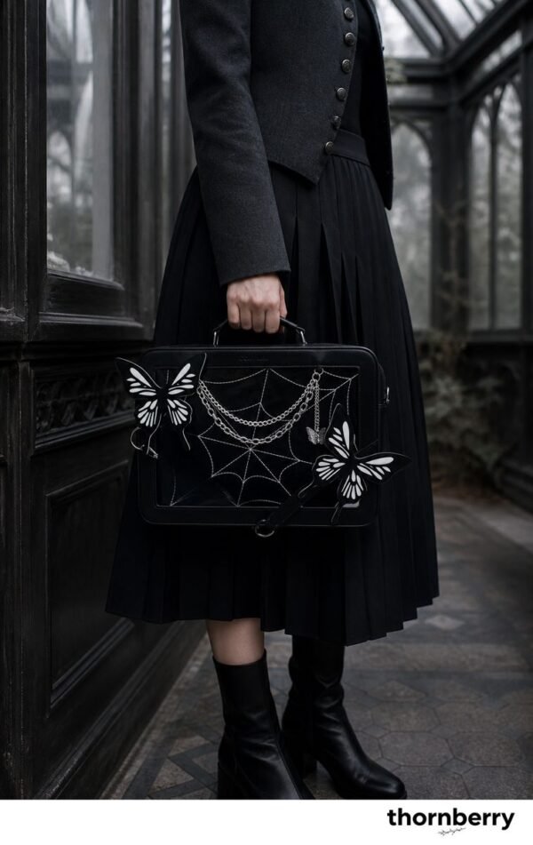 tb-bag-013-01 Labyrinth Butterfly Gothic Ita Tote Backpack