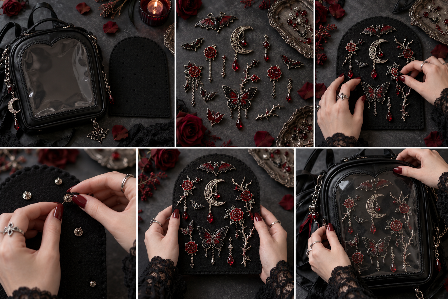 Flat-lay showing how to decorate an ita bag insert